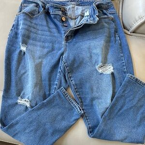Maurices Blue Distressed Skinny Jeans